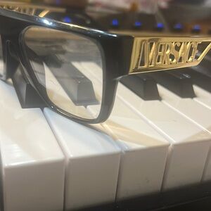 versace ve3326U GB1 men’s 53mm Black and Gold eyeglasses with case